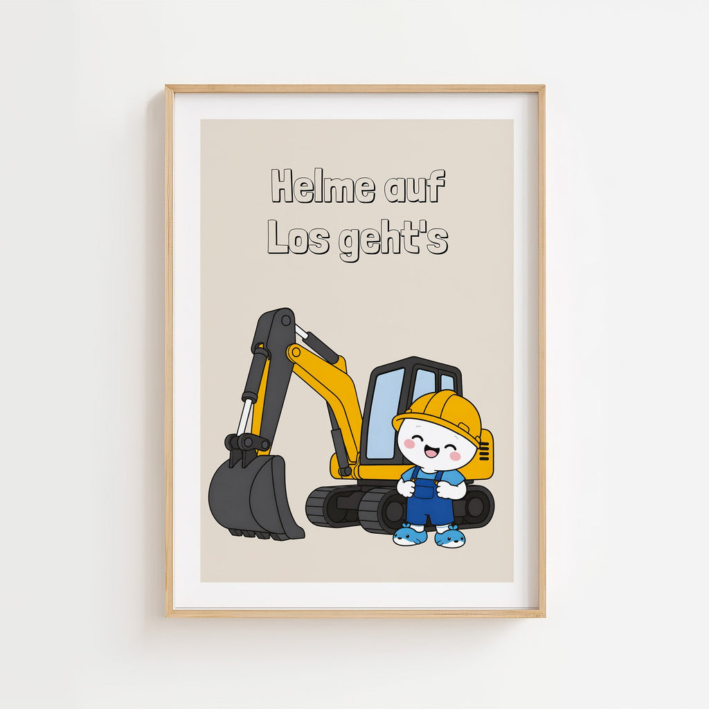 Baggerposter | Helm auf, los geht's! poster