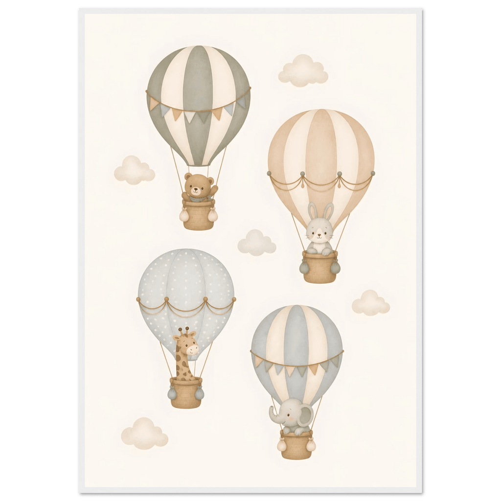 Djur i luftballonger barnposter poster