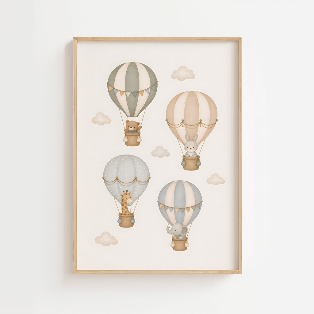 Djur i luftballonger barnposter poster