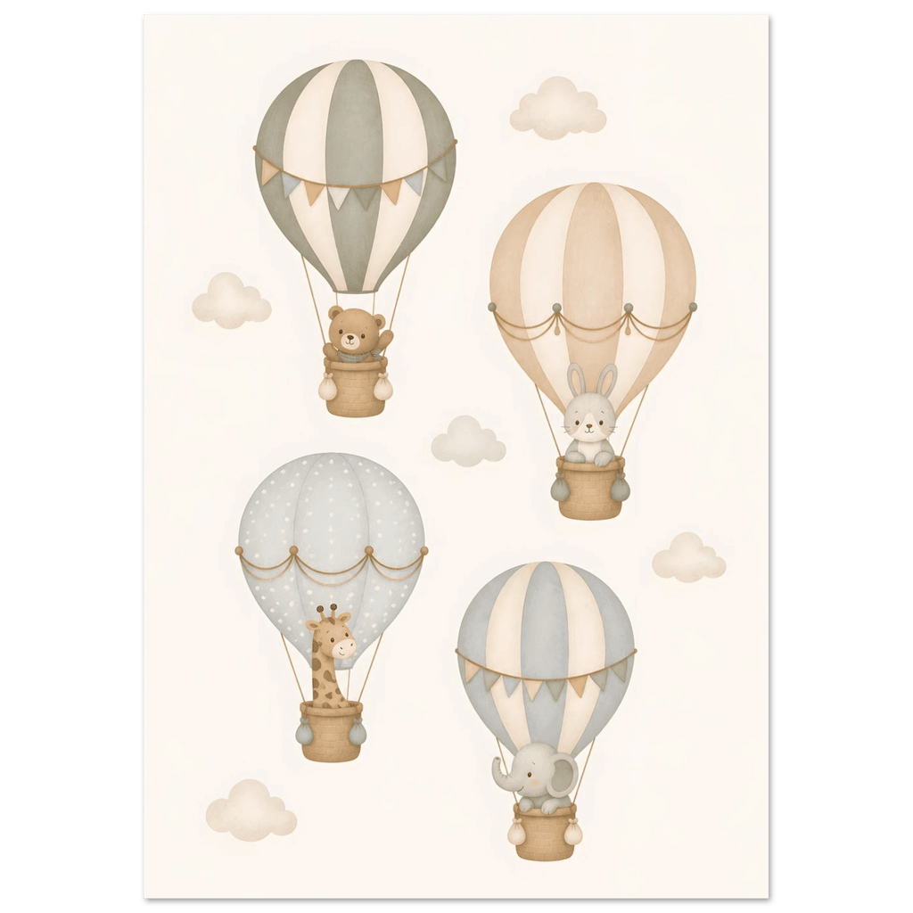 Djur i luftballonger barnposter poster