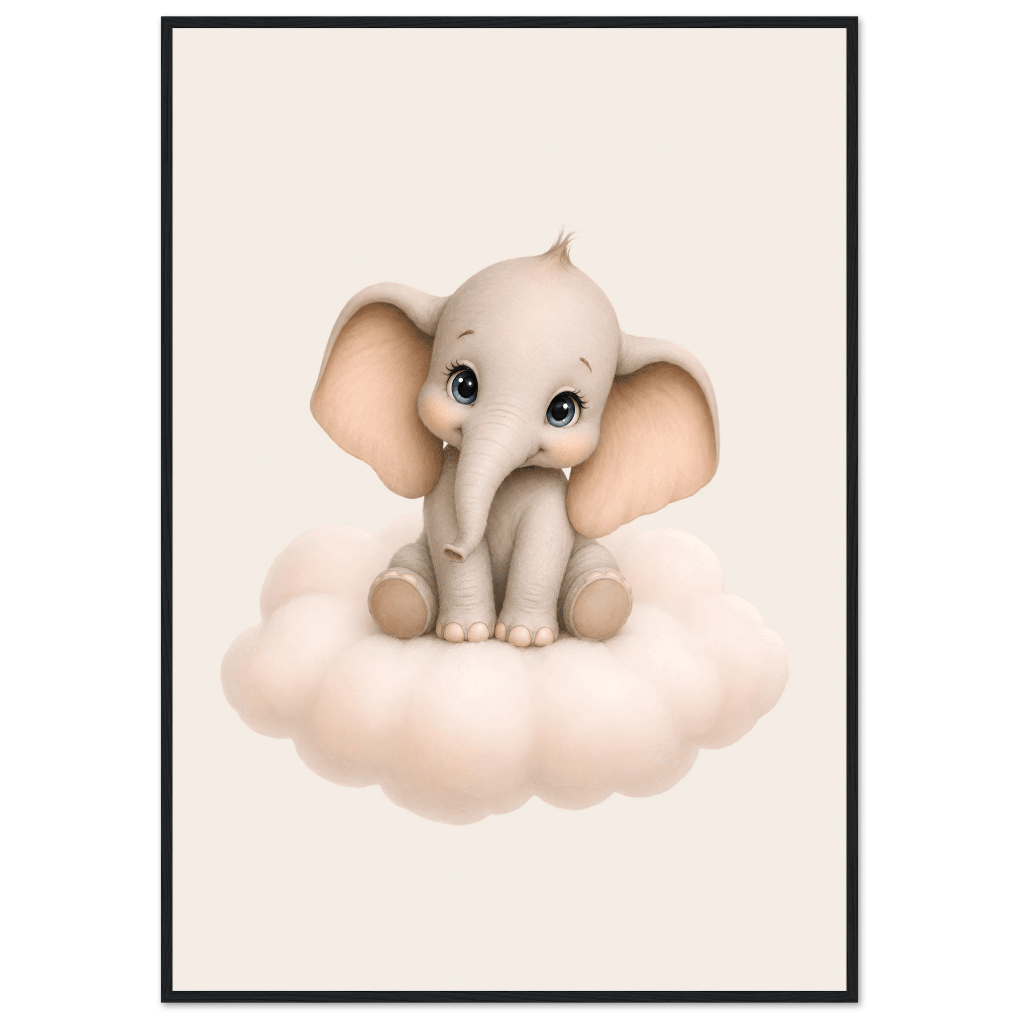 Elefant på moln med namn poster