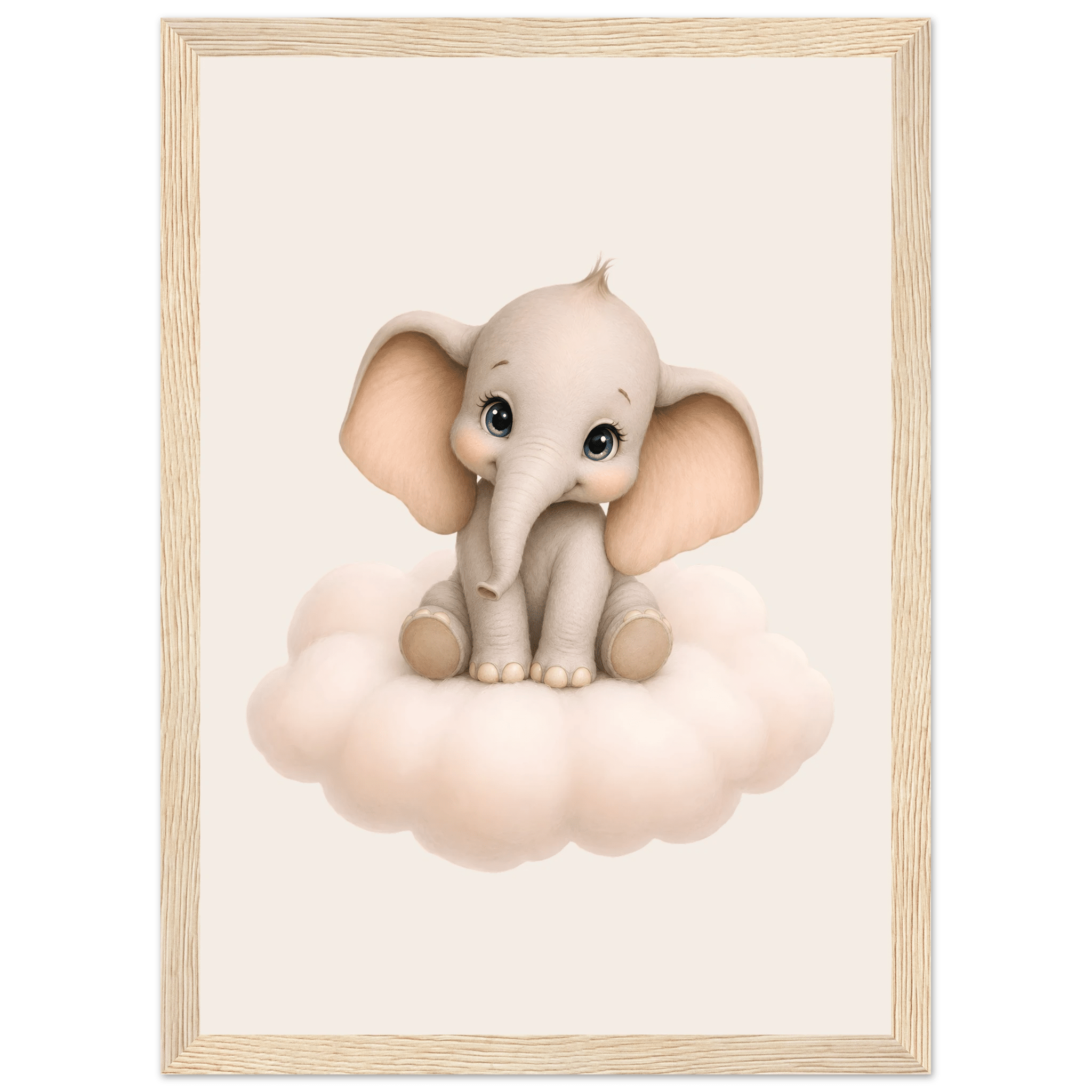 Elefant på moln med namn poster