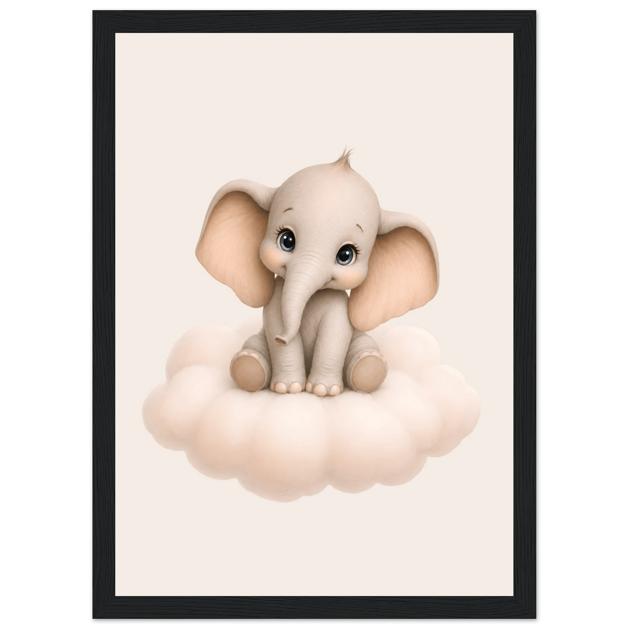 Elefant på moln med namn poster