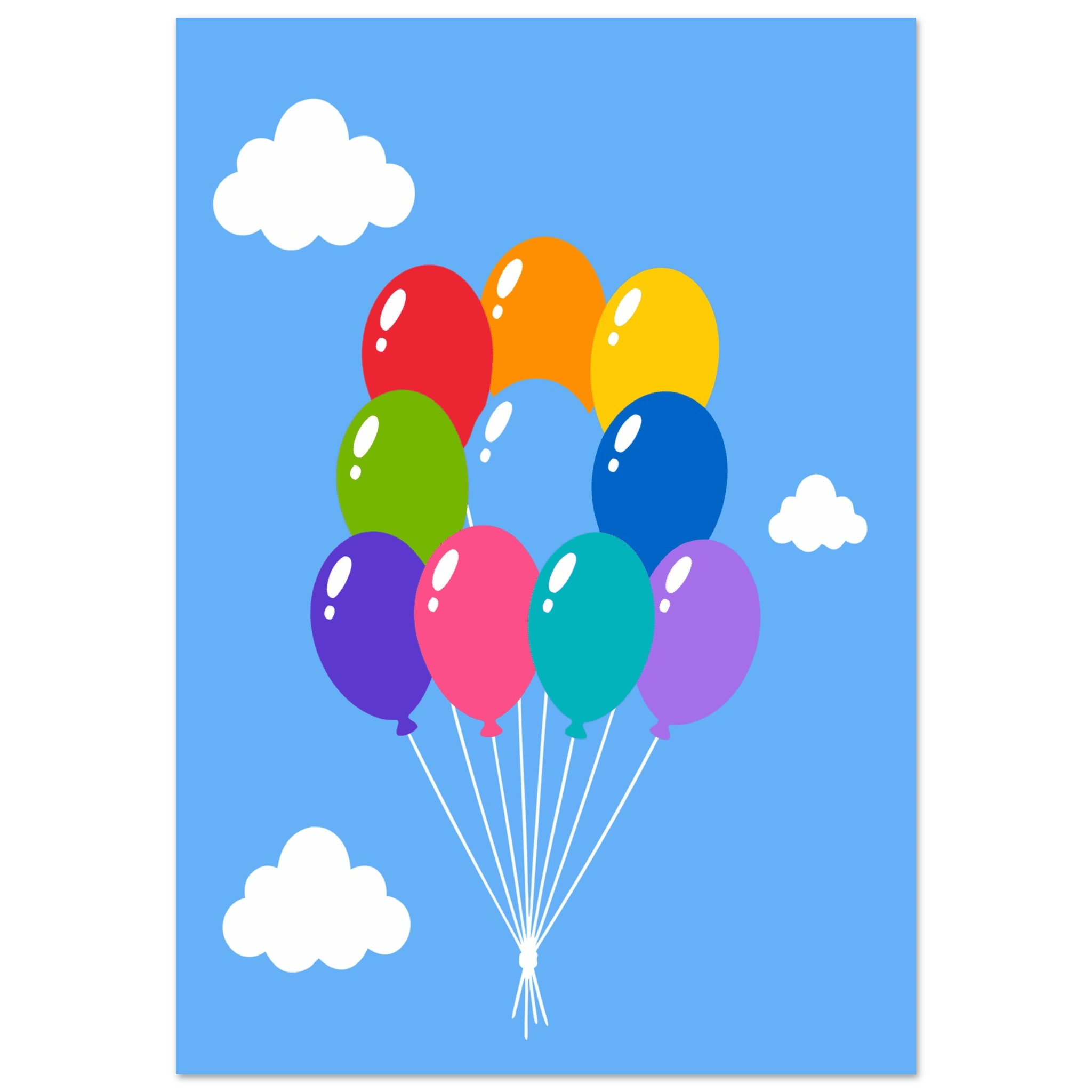Färgglada ballonger poster poster