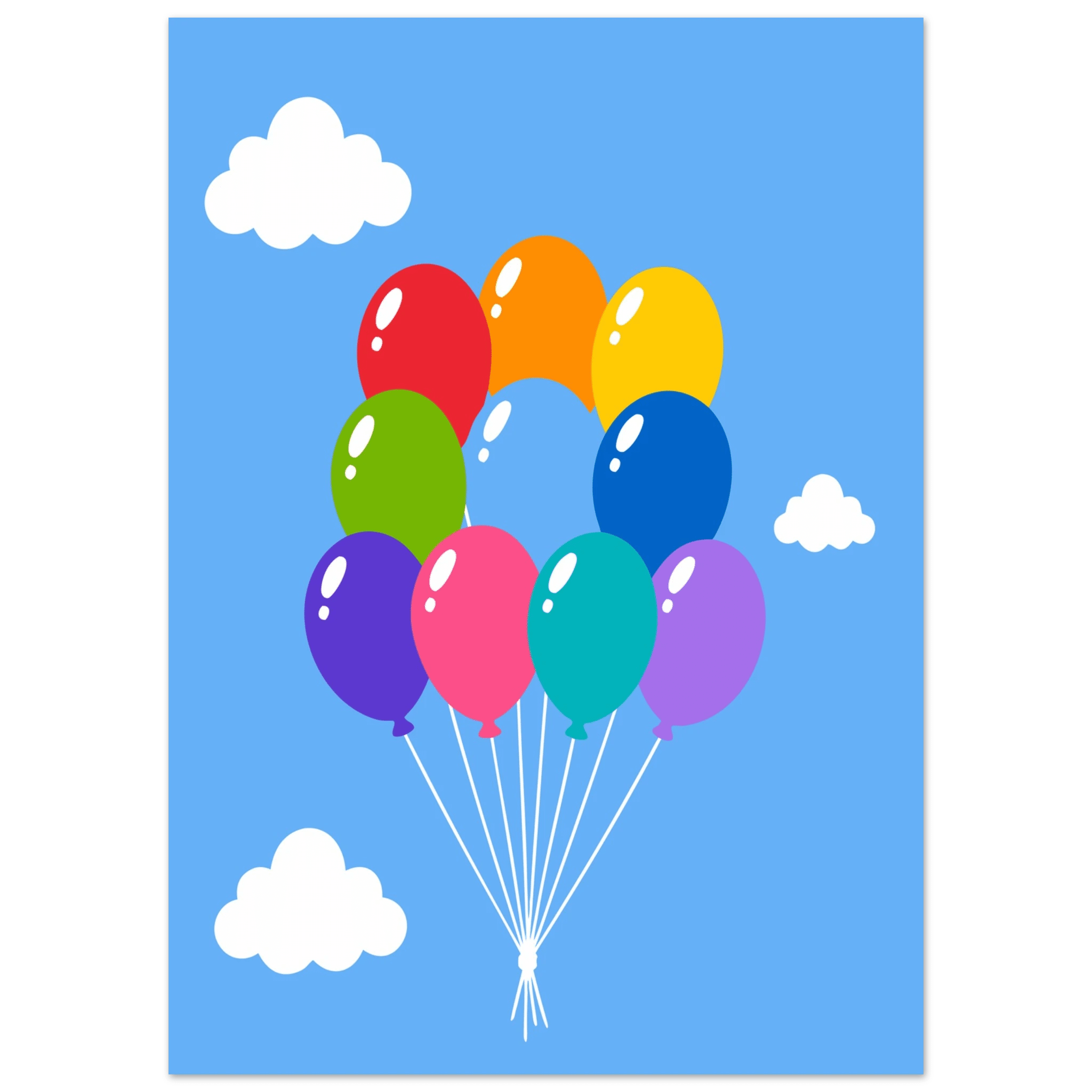 Färgglada ballonger poster poster