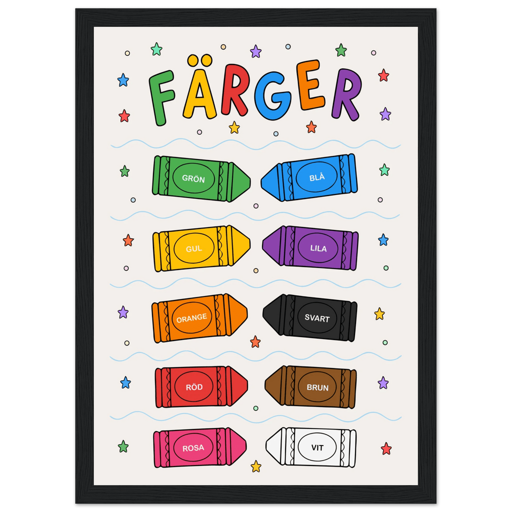 Färgposter med kritor poster