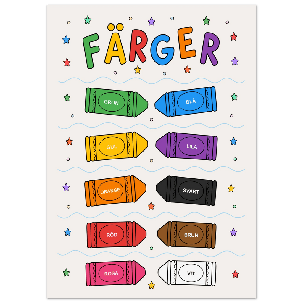 Färgposter med kritor poster