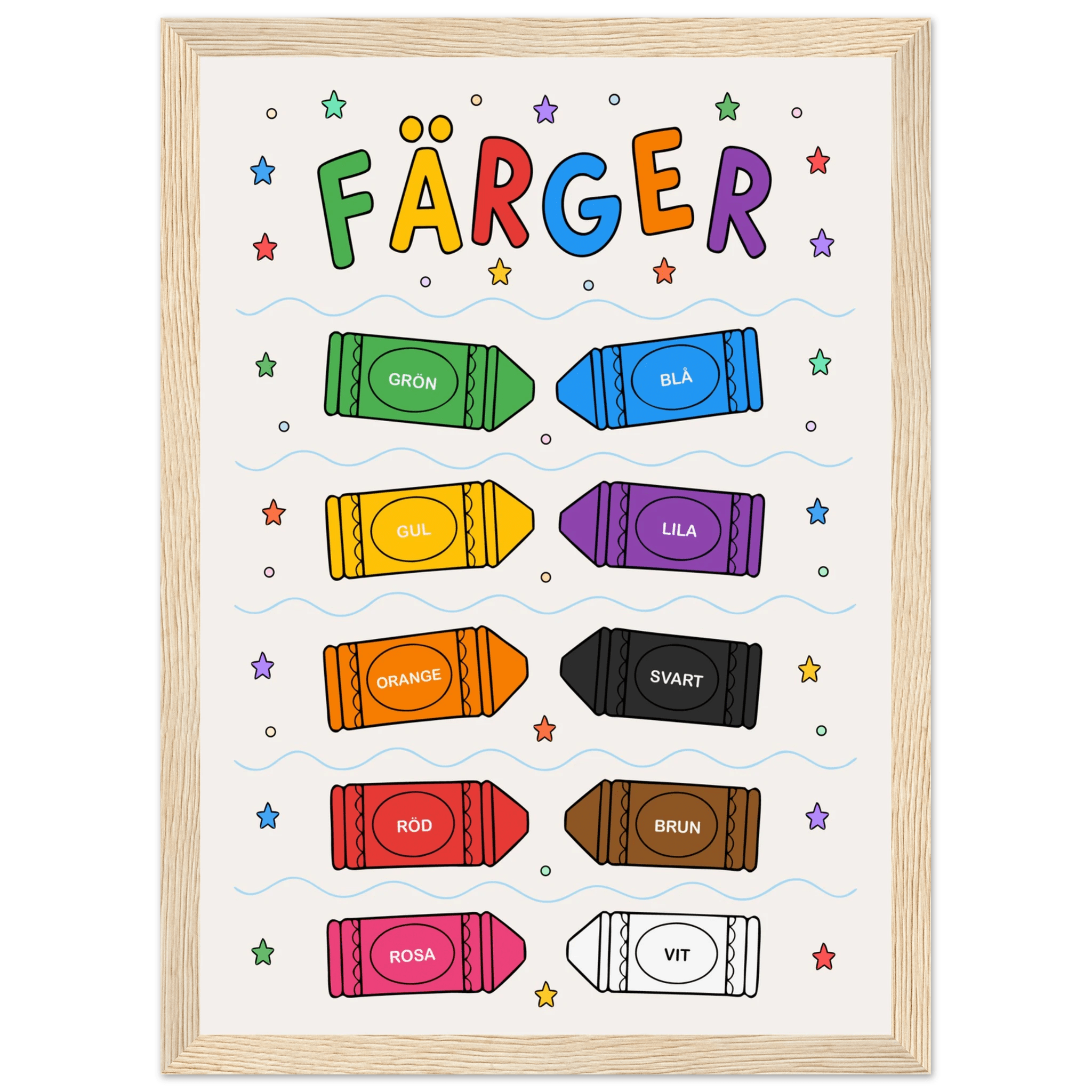 Färgposter med kritor poster