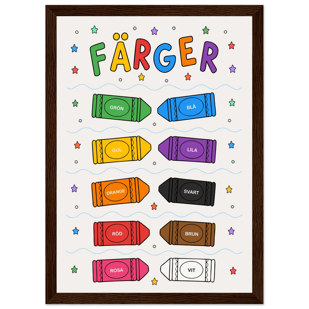 Färgposter med kritor poster