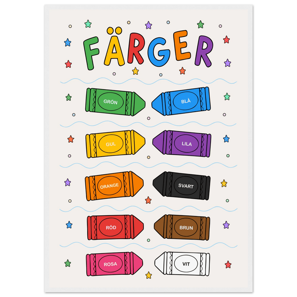 Färgposter med kritor poster