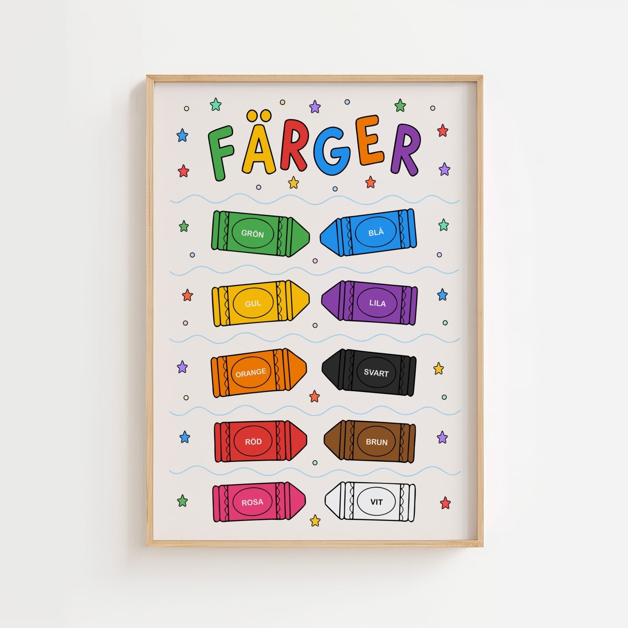 Färgposter med kritor poster