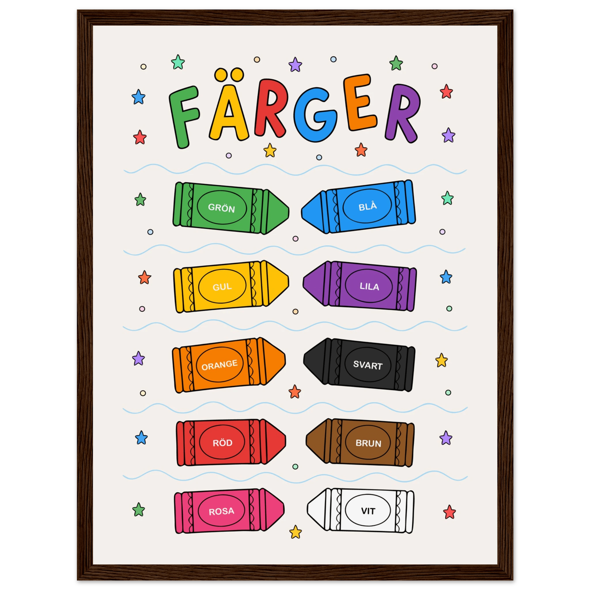 Färgposter med kritor poster