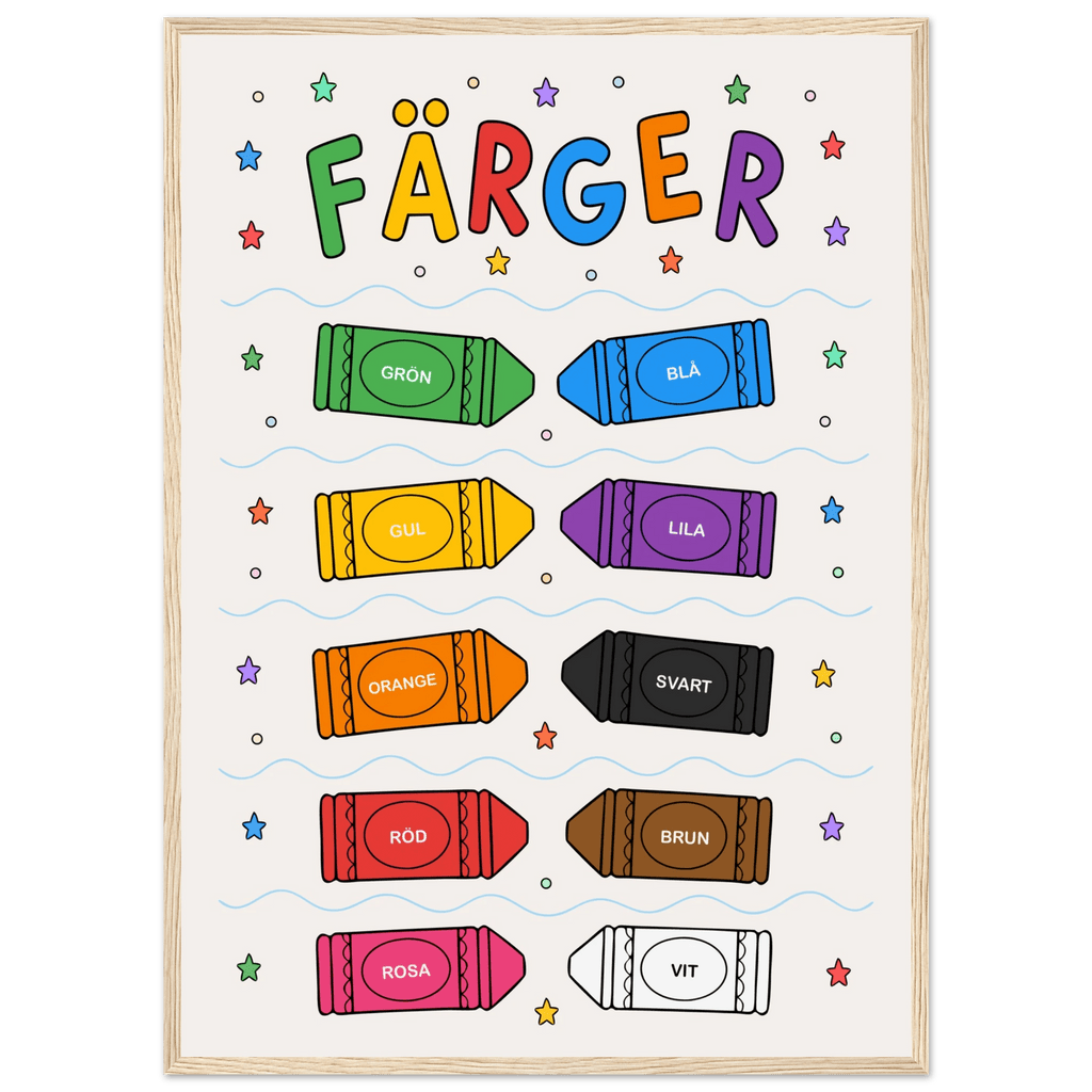 Färgposter med kritor poster