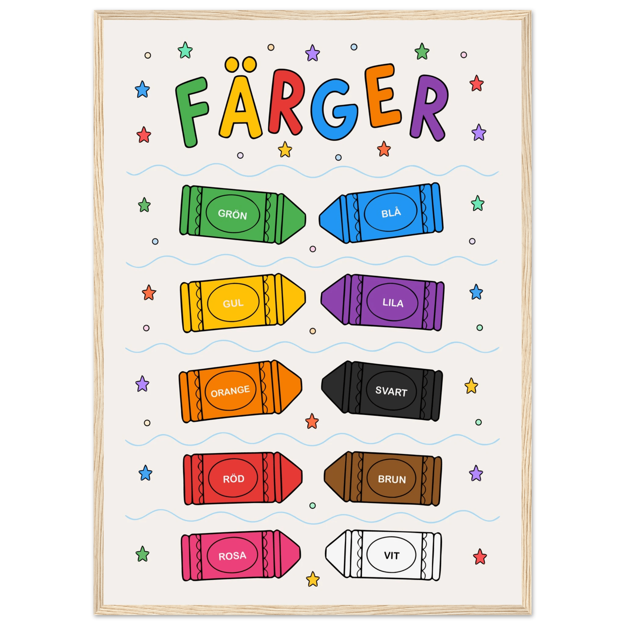Färgposter med kritor poster