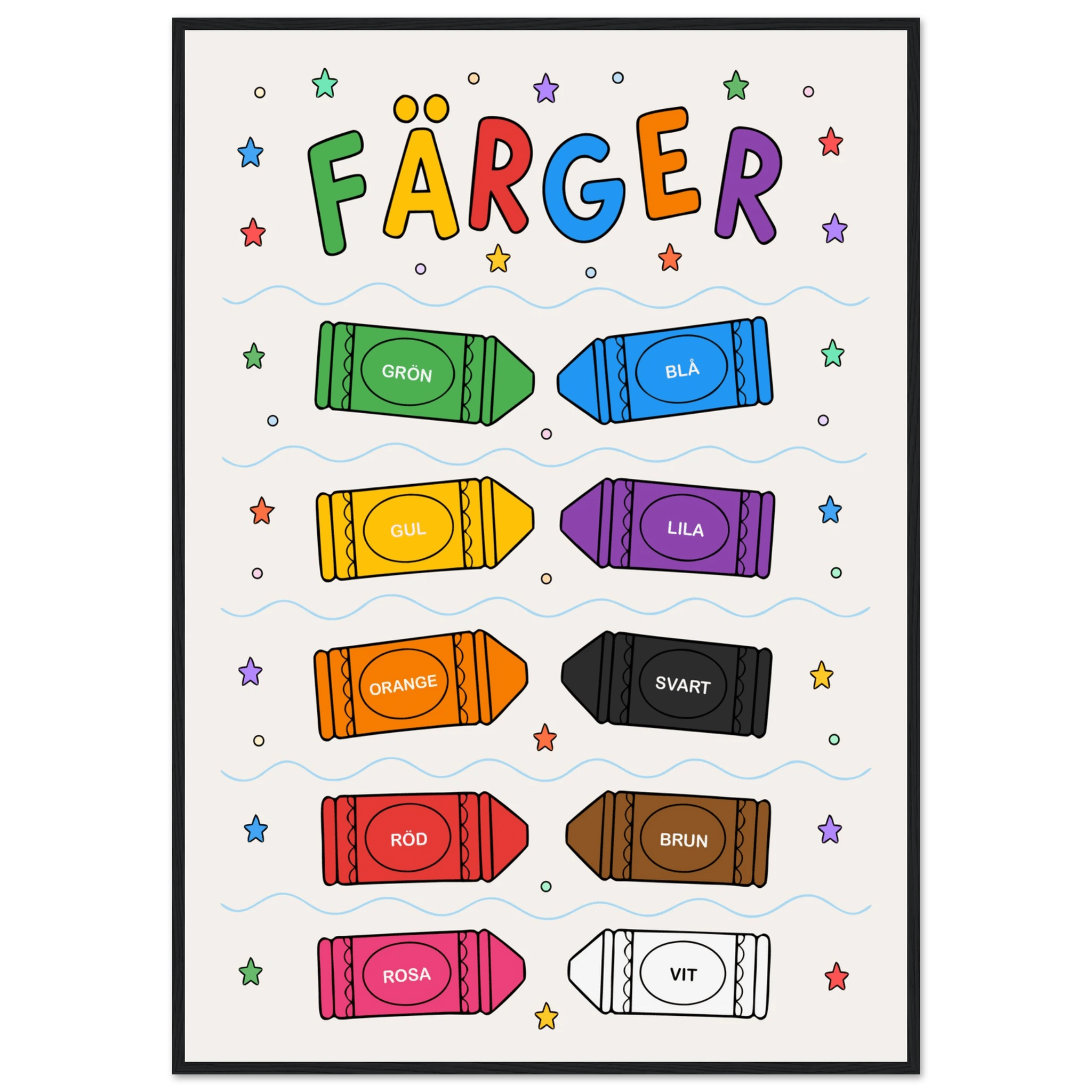 Färgposter med kritor poster