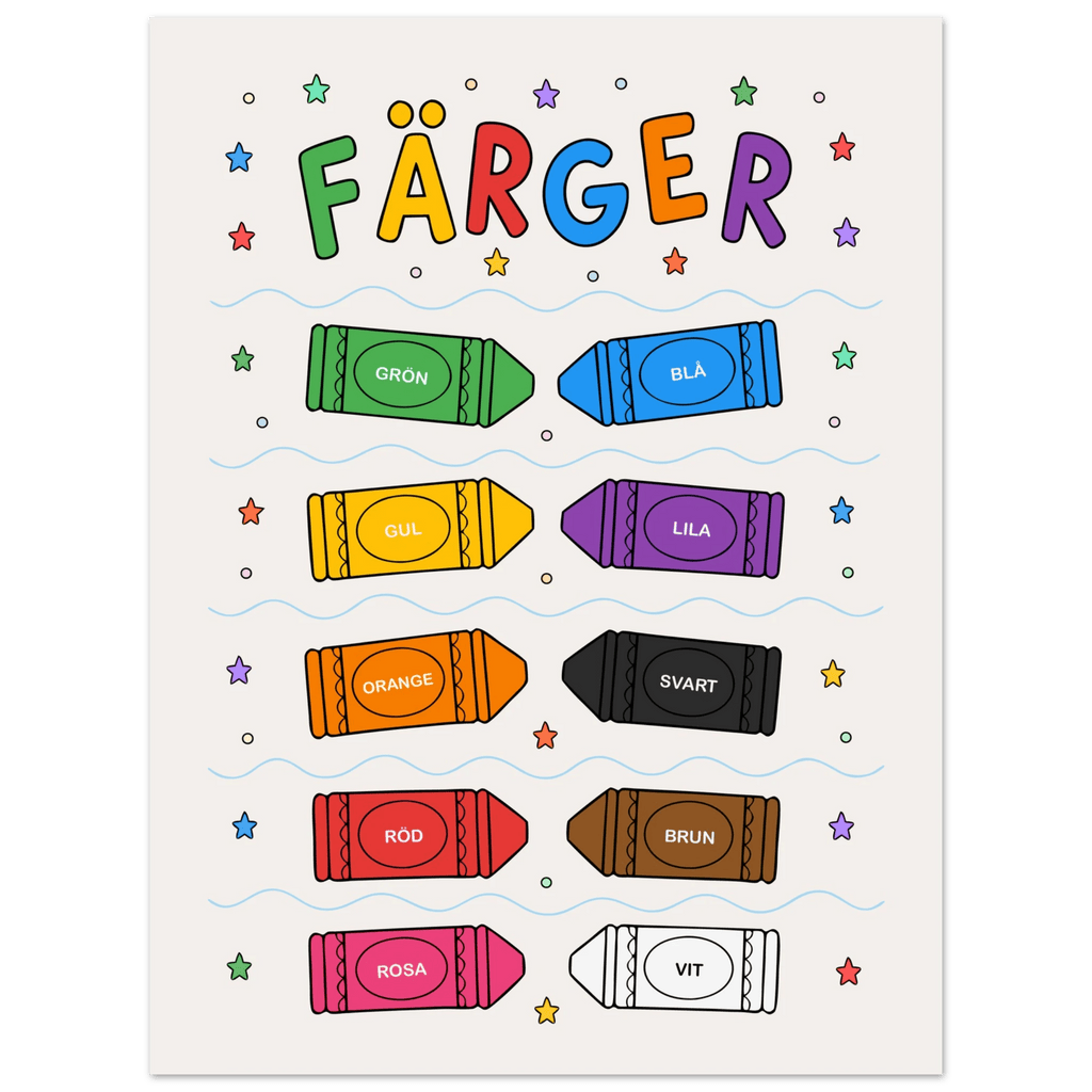 Färgposter med kritor poster