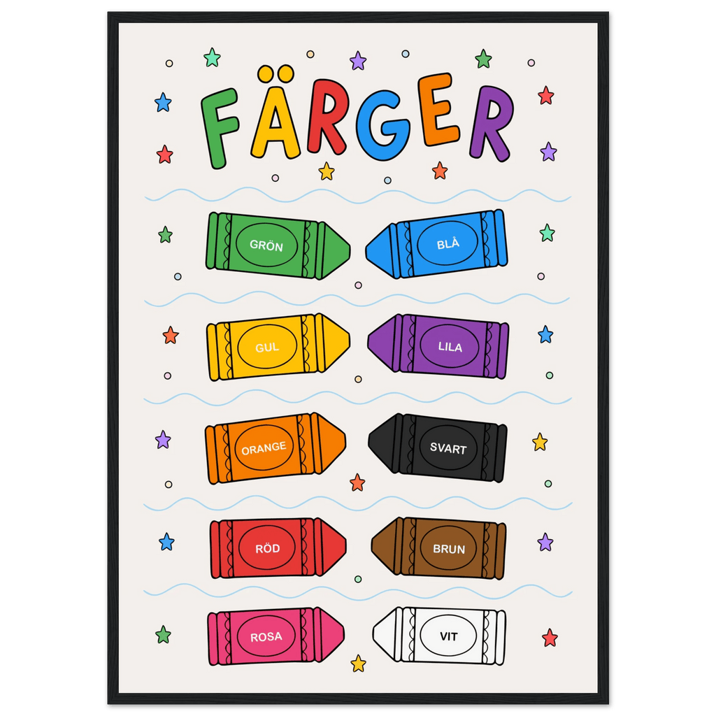 Färgposter med kritor poster