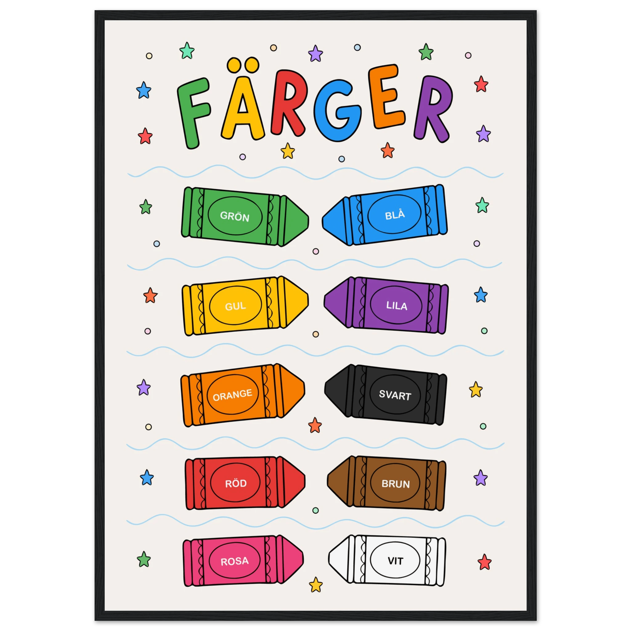 Färgposter med kritor poster