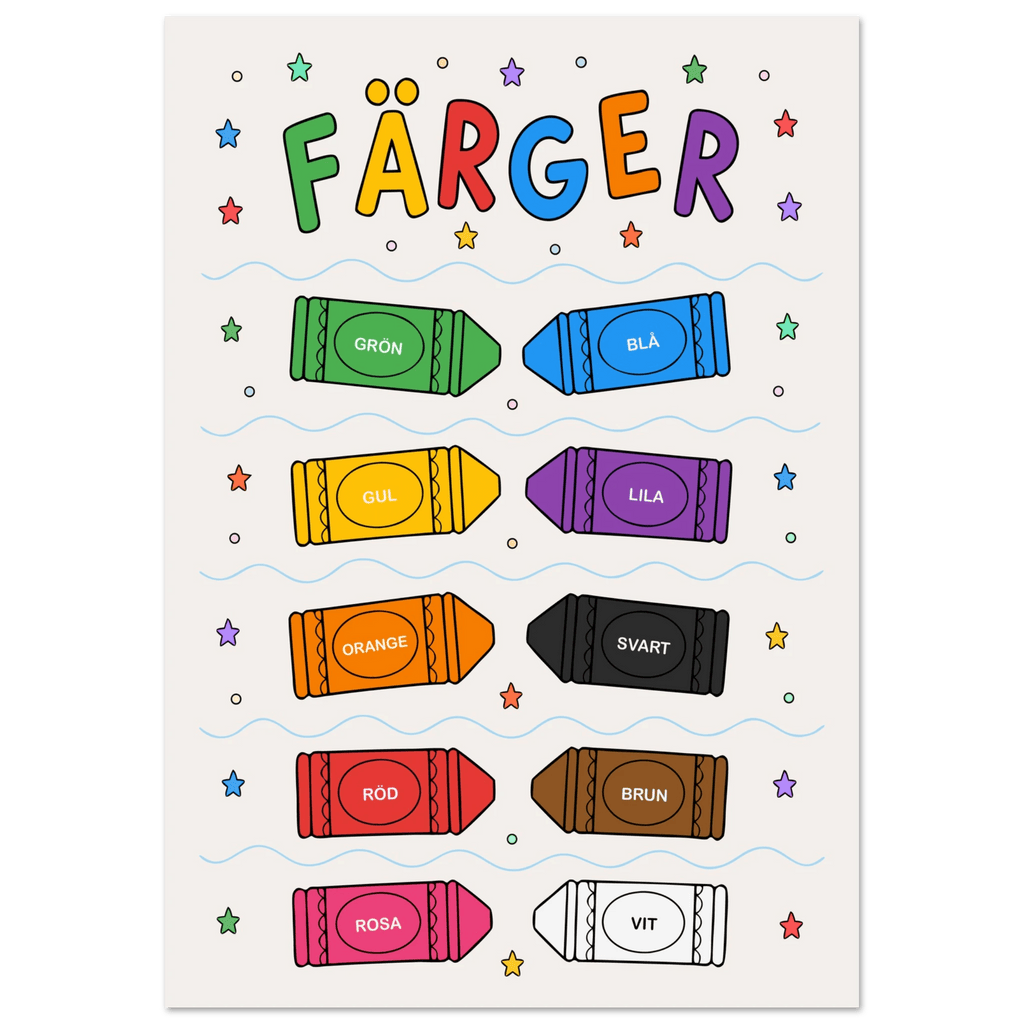 Färgposter med kritor poster
