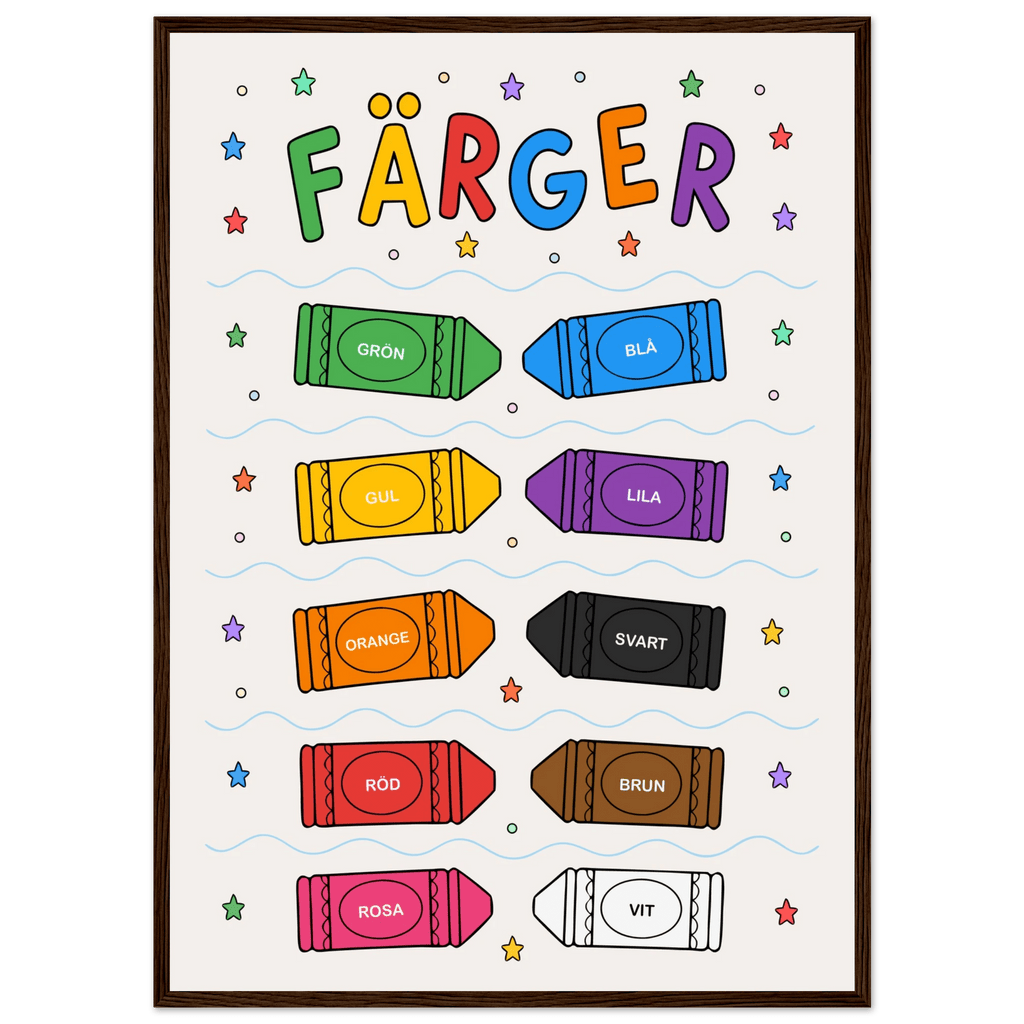 Färgposter med kritor poster