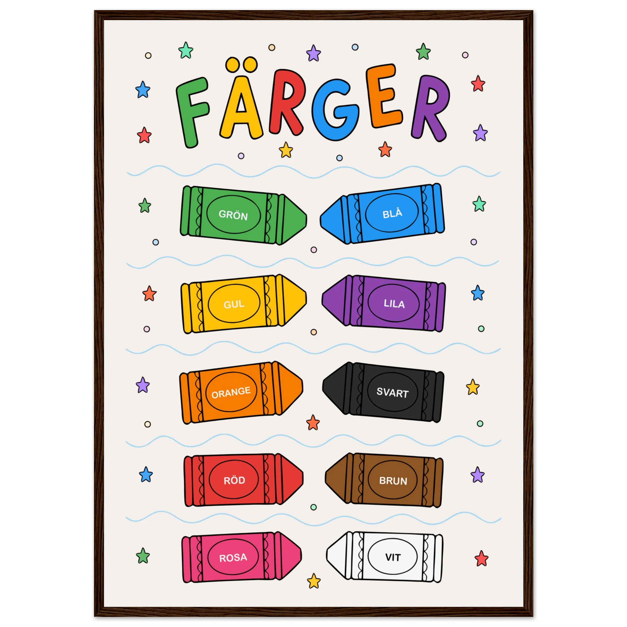 Färgposter med kritor poster