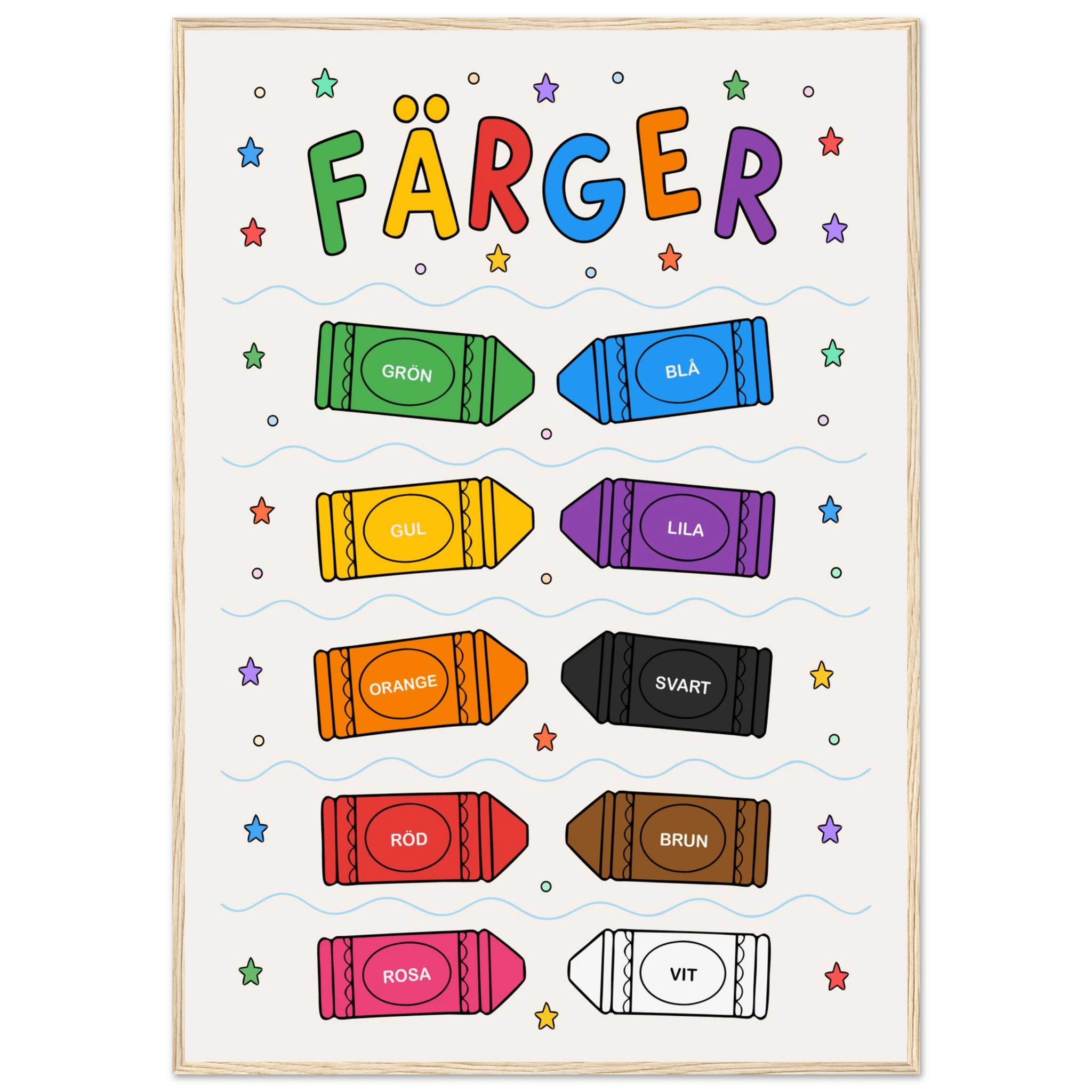Färgposter med kritor poster