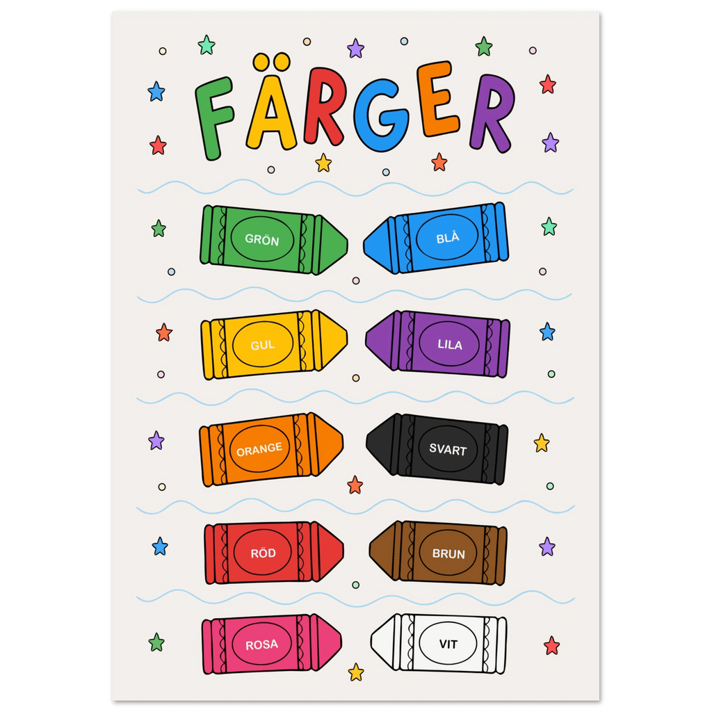 Färgposter med kritor poster