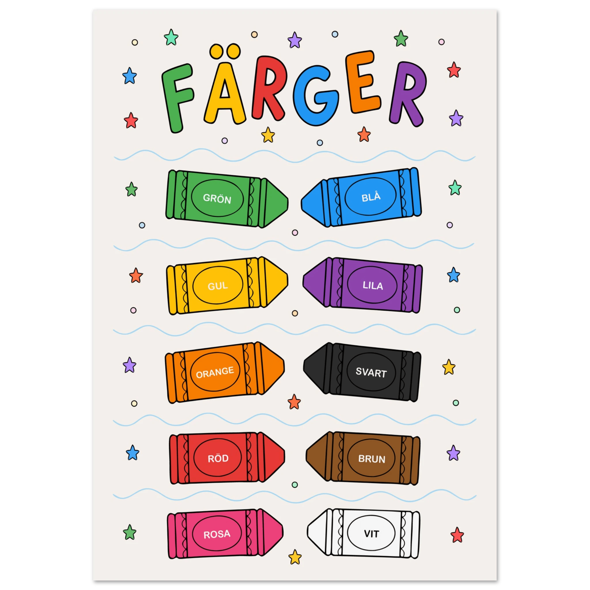 Färgposter med kritor poster