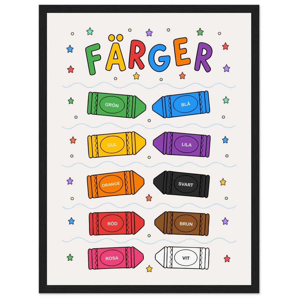 Färgposter med kritor poster