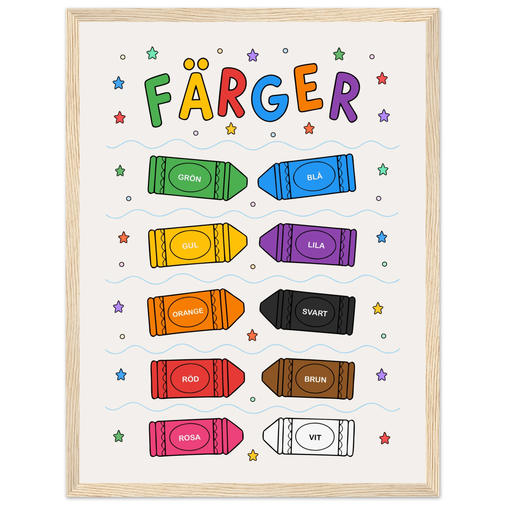 Färgposter med kritor poster