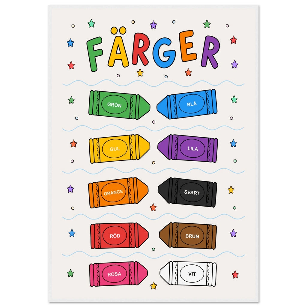 Färgposter med kritor poster