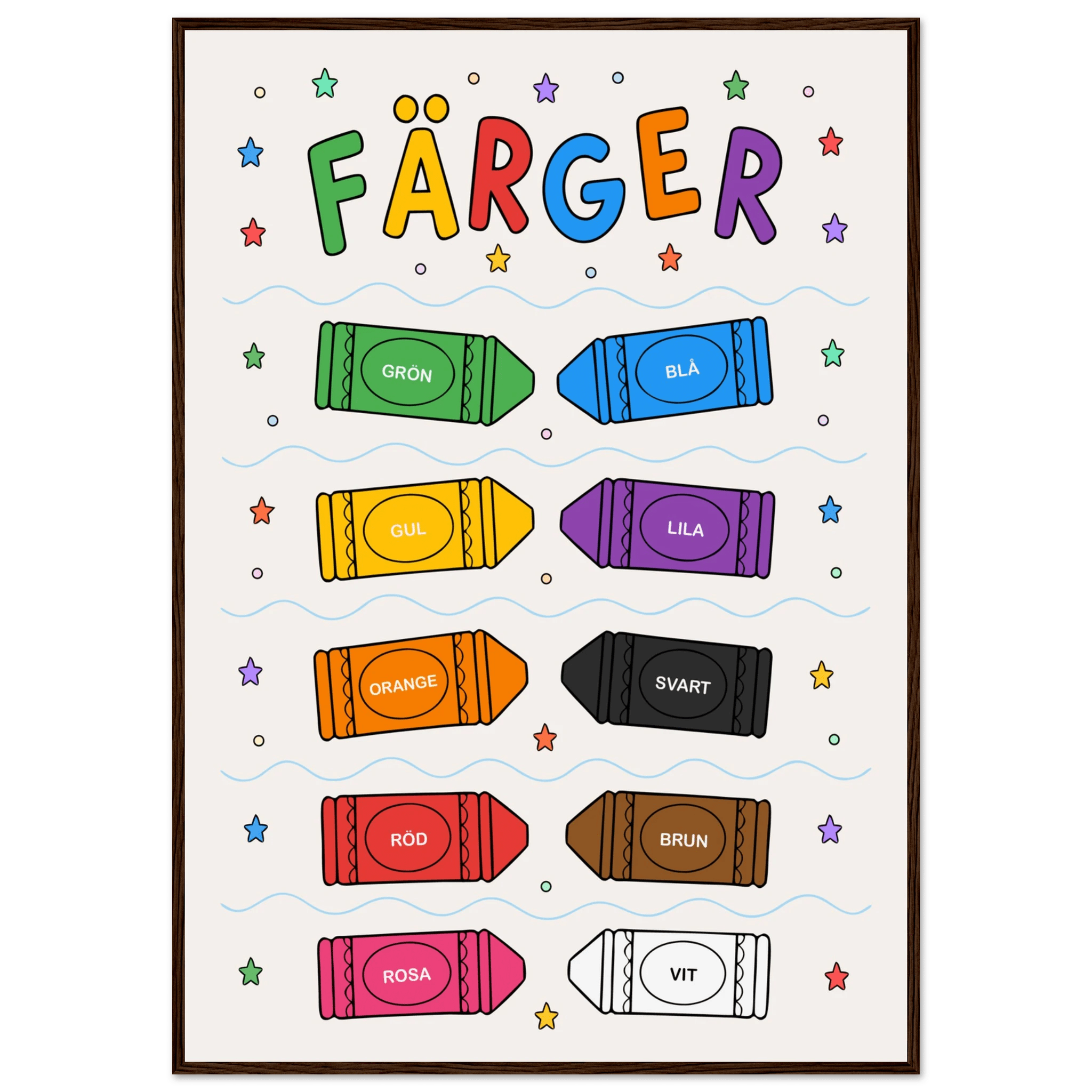Färgposter med kritor poster
