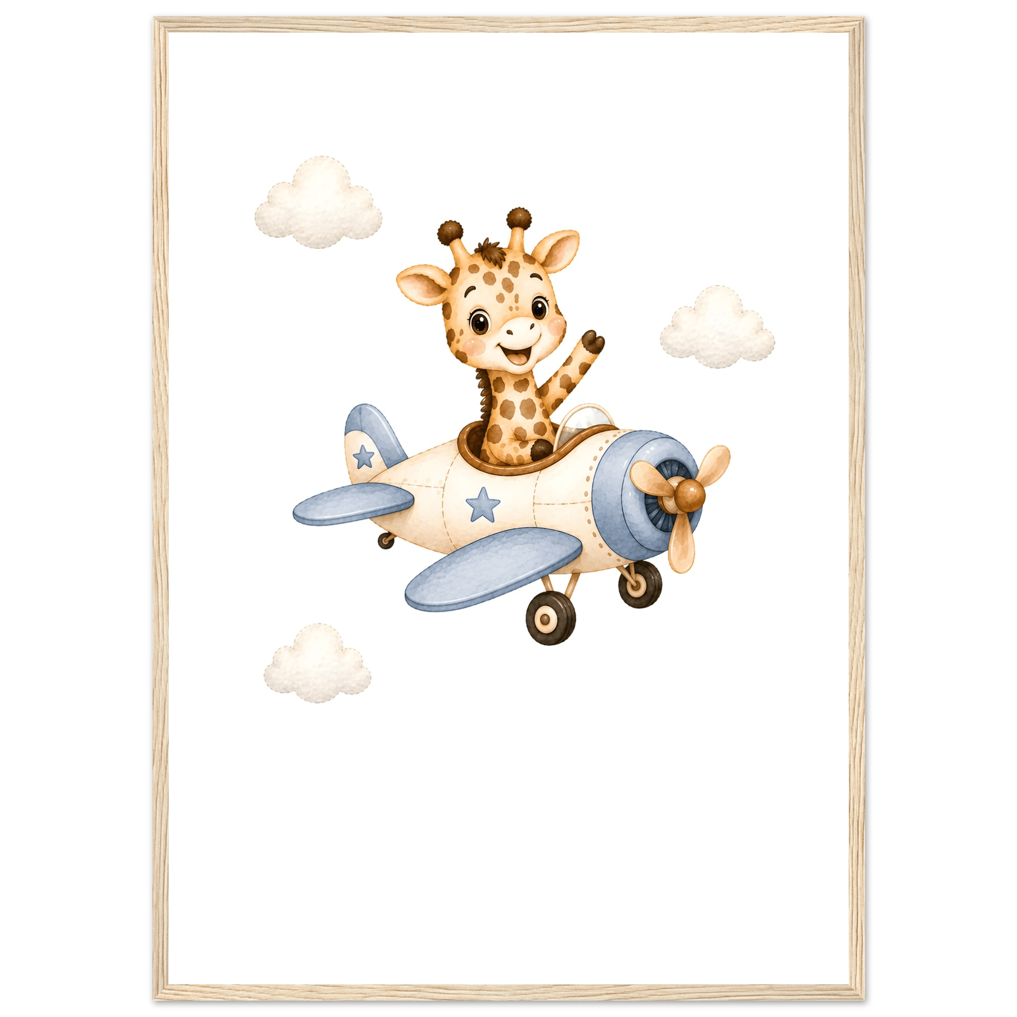 Giraff i flygplan med namn poster
