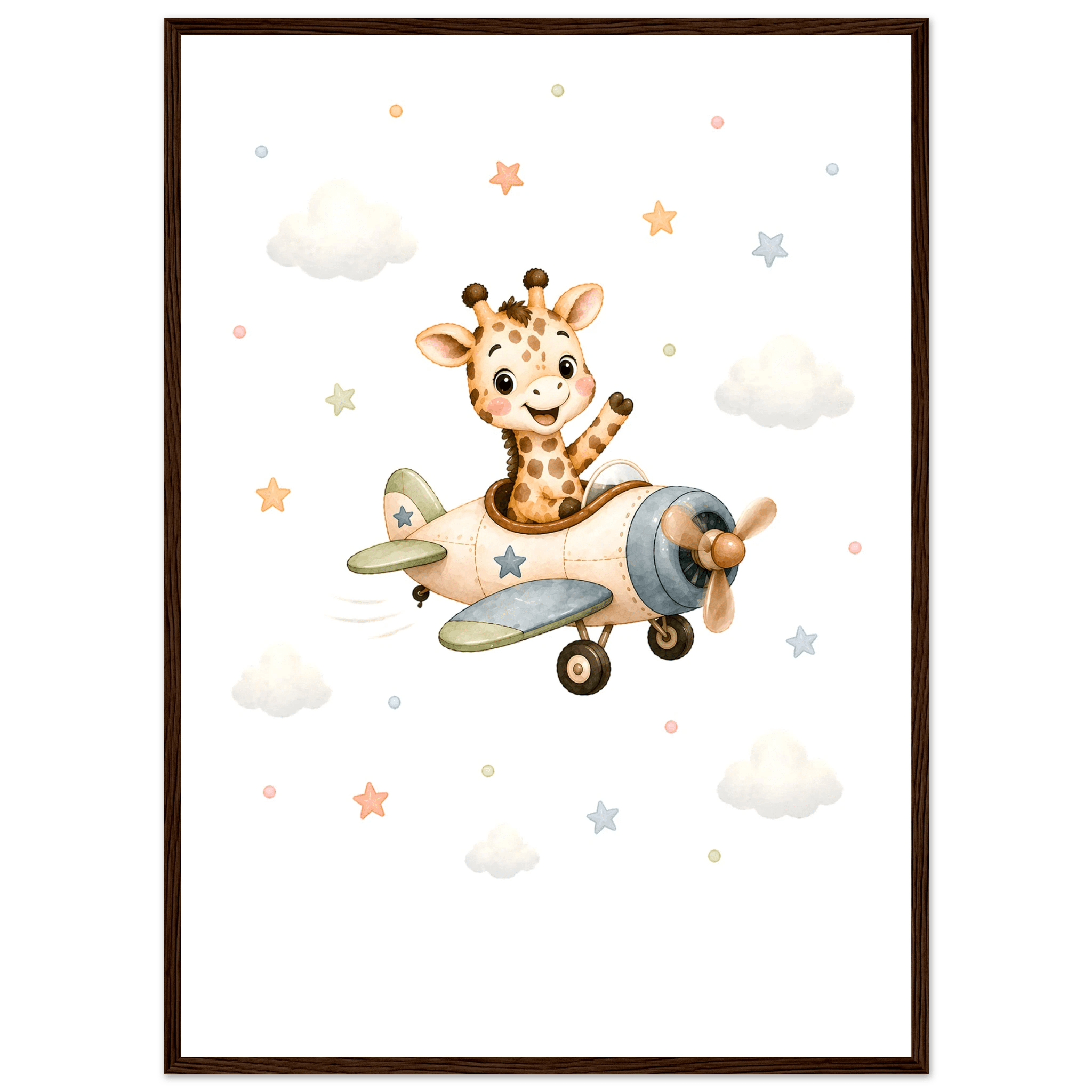 Giraff i flygplan med namn poster