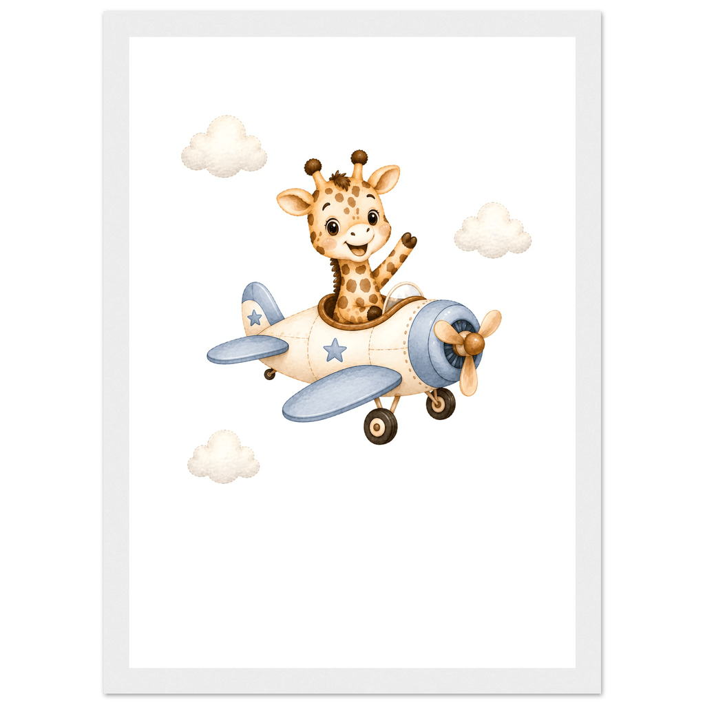 Giraff i flygplan med namn poster