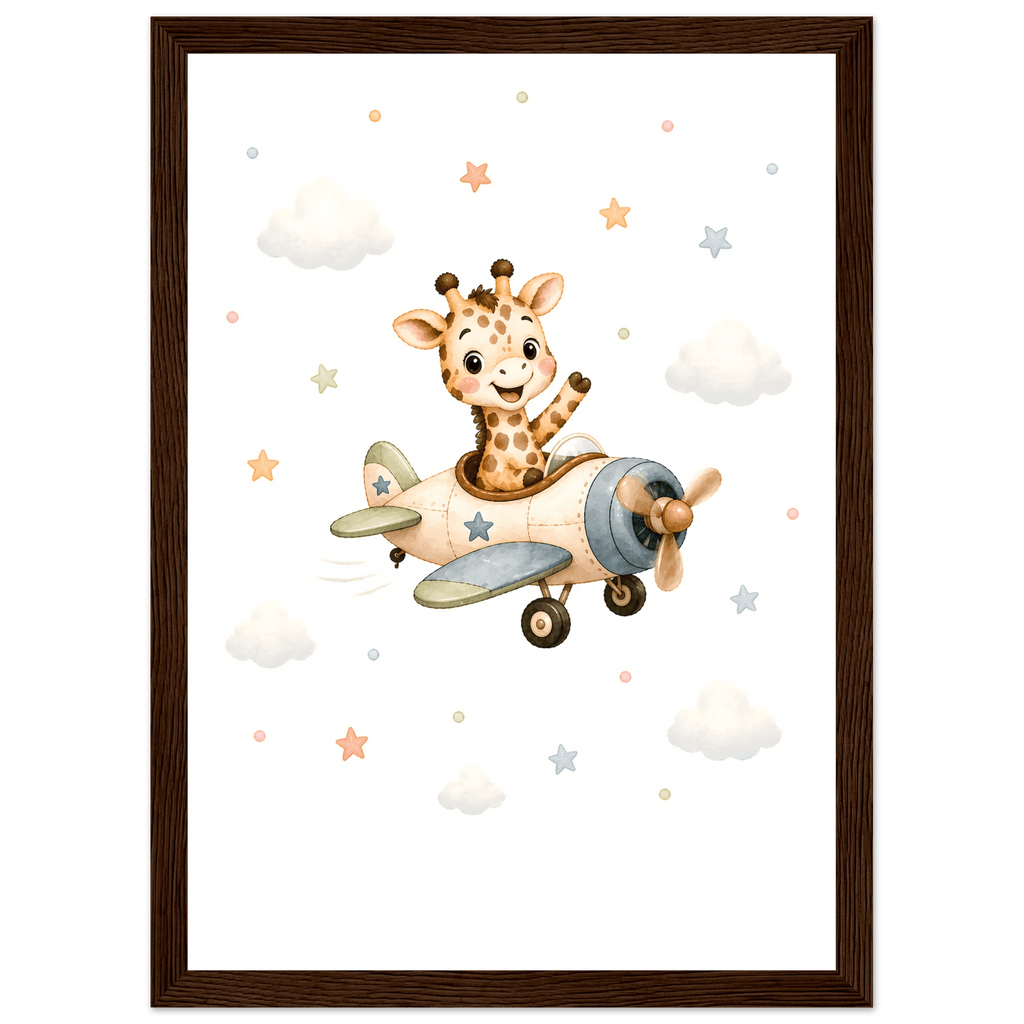Giraff i flygplan med namn poster
