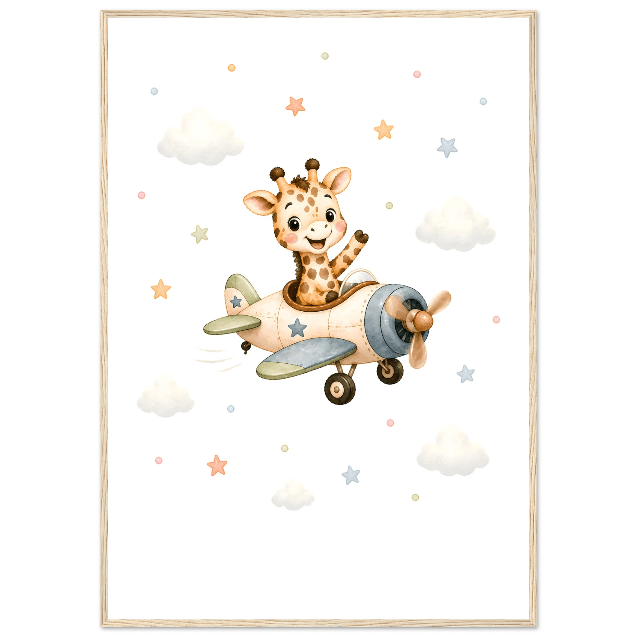 Giraff i flygplan med namn poster