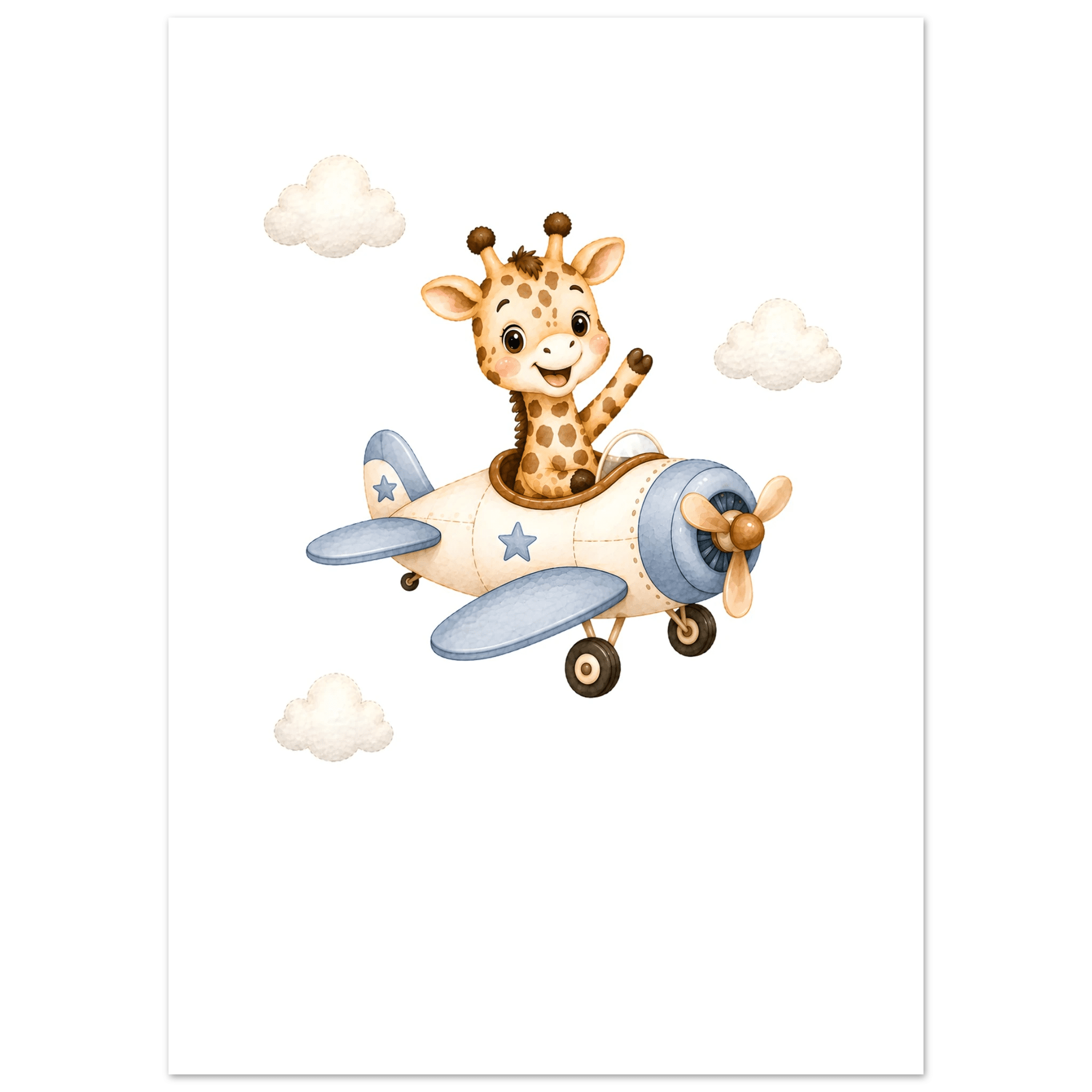 Giraff i flygplan med namn poster
