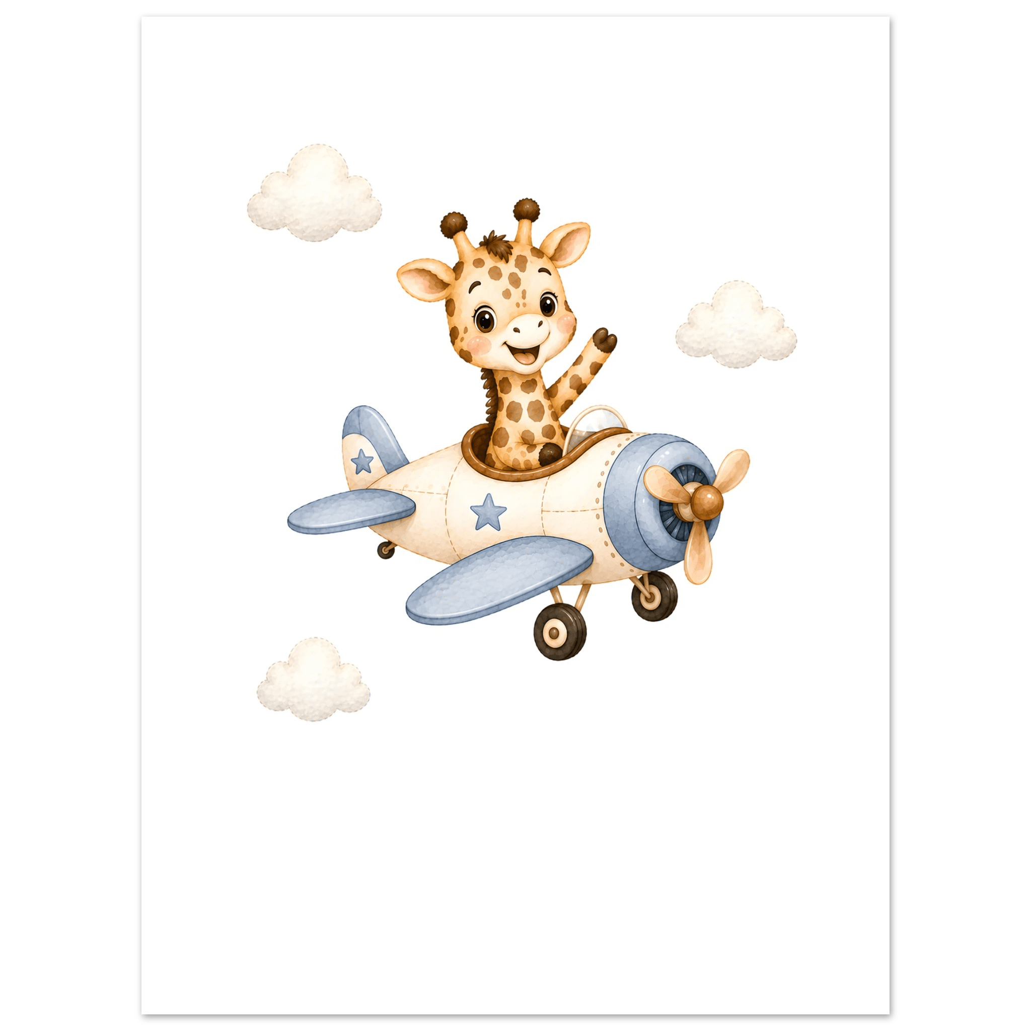 Giraff i flygplan med namn poster
