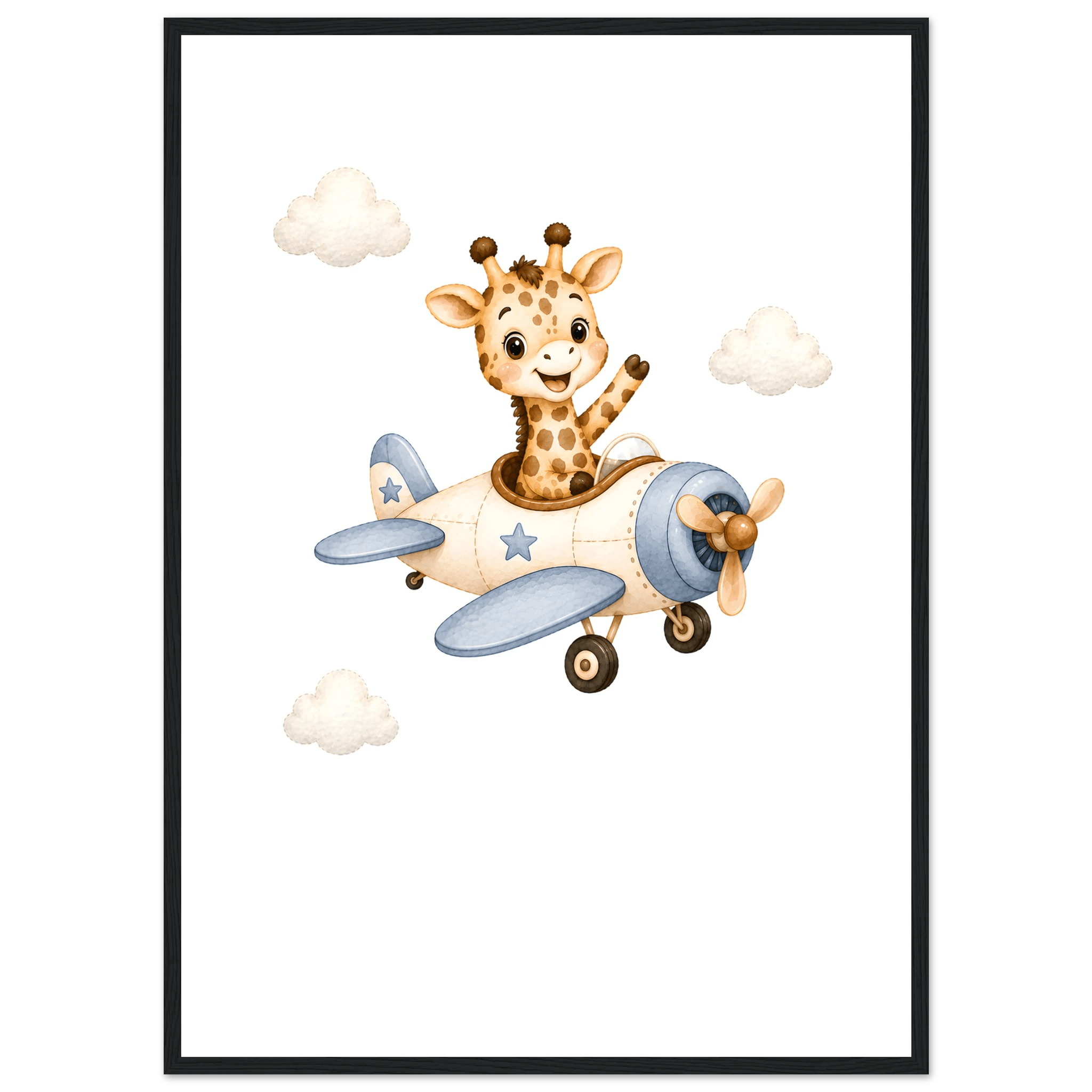 Giraff i flygplan med namn poster