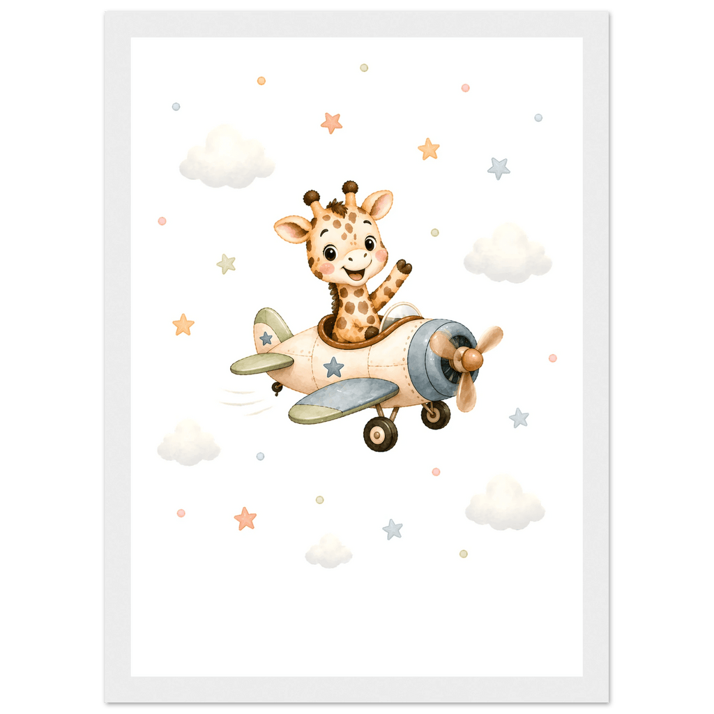 Giraff i flygplan med namn poster