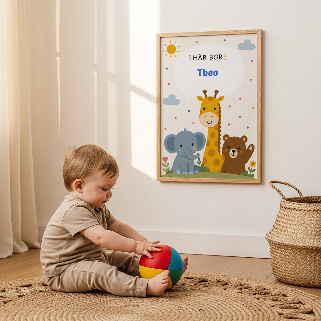 Personalized animal name poster | 💙 Lives here