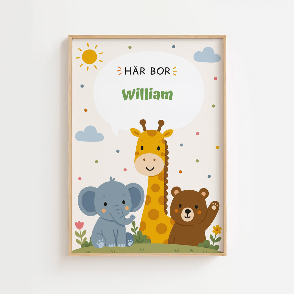 Personalized animal name poster | 💚 Lives here