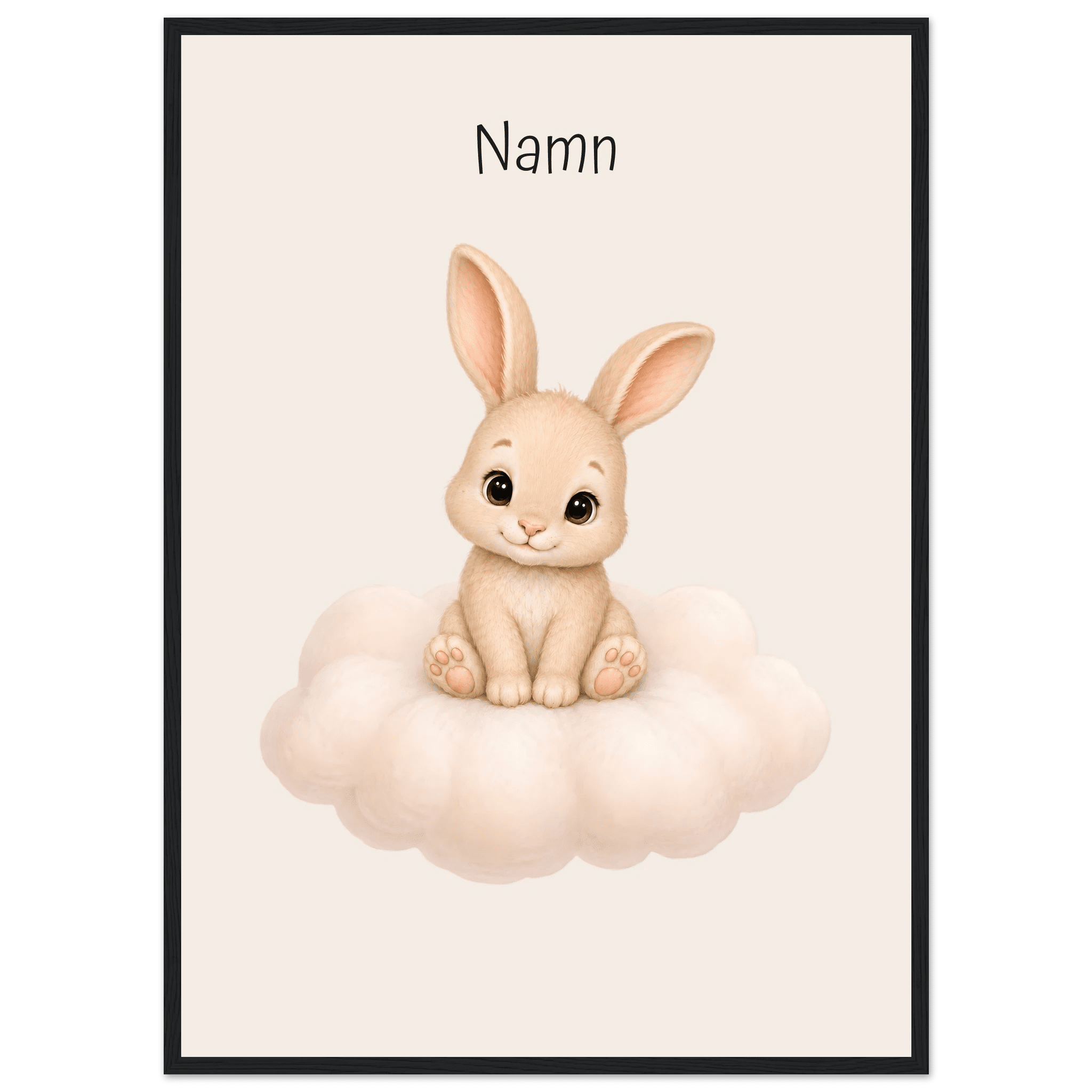 Kanin på moln med namn poster