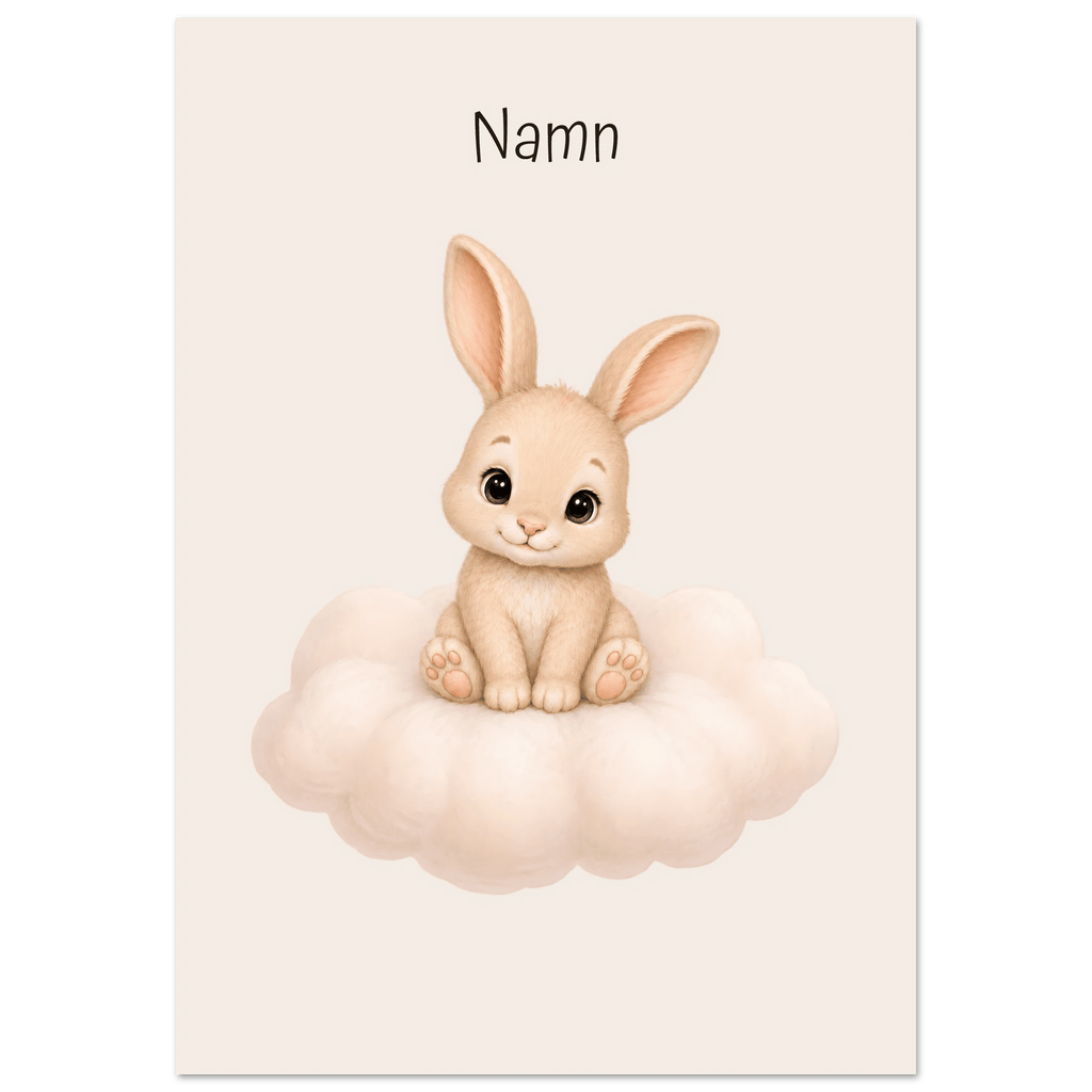Kanin på moln med namn poster