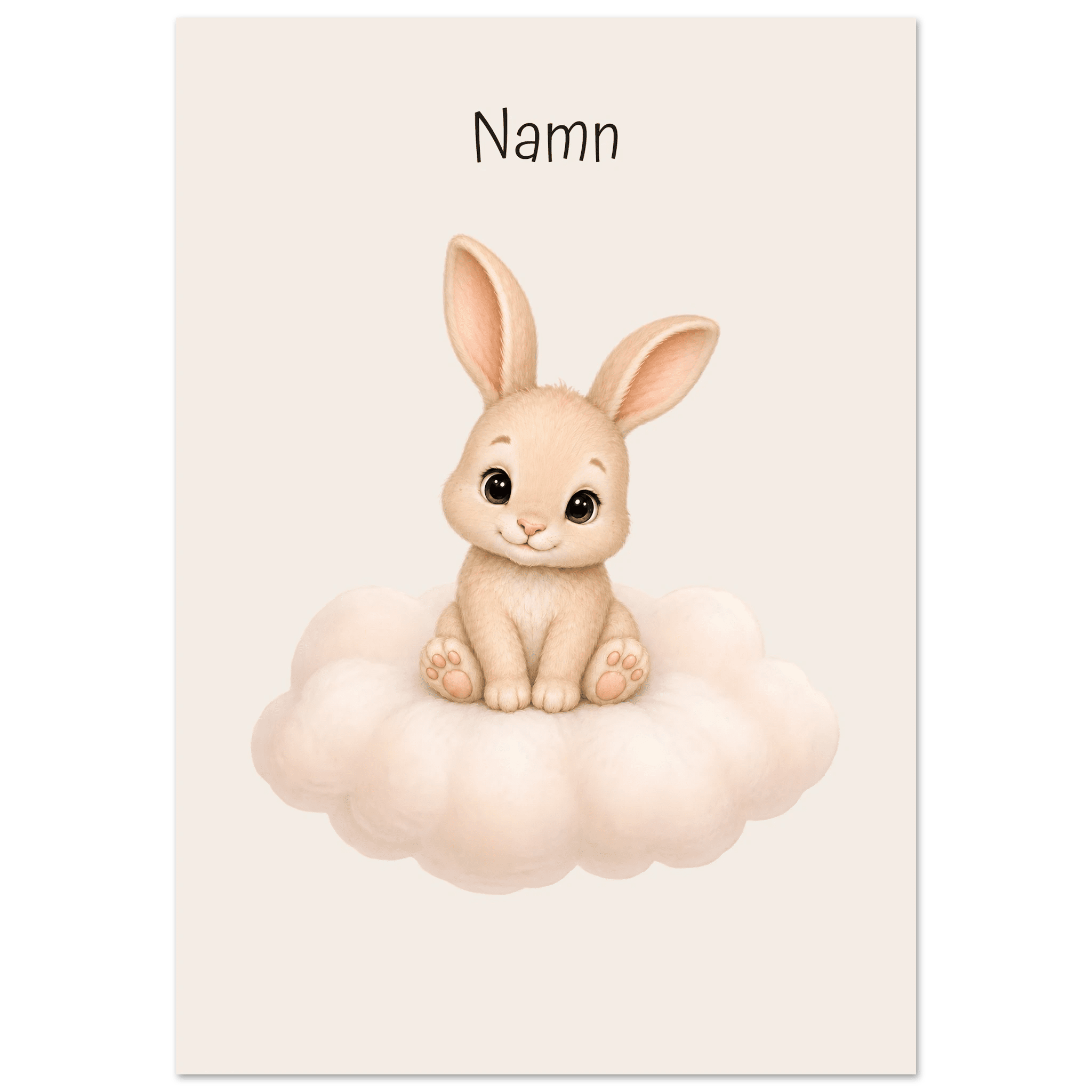 Kanin på moln med namn poster