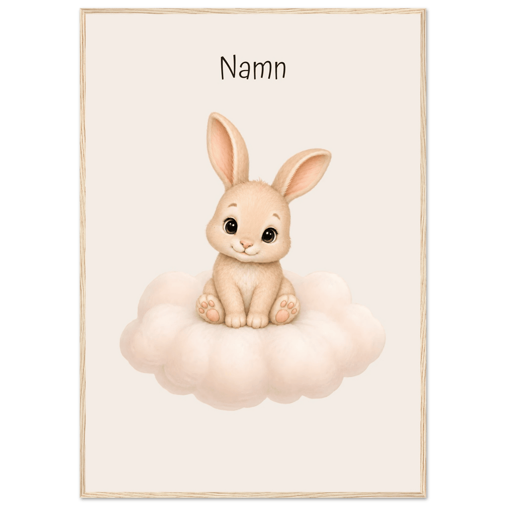 Kanin på moln med namn poster