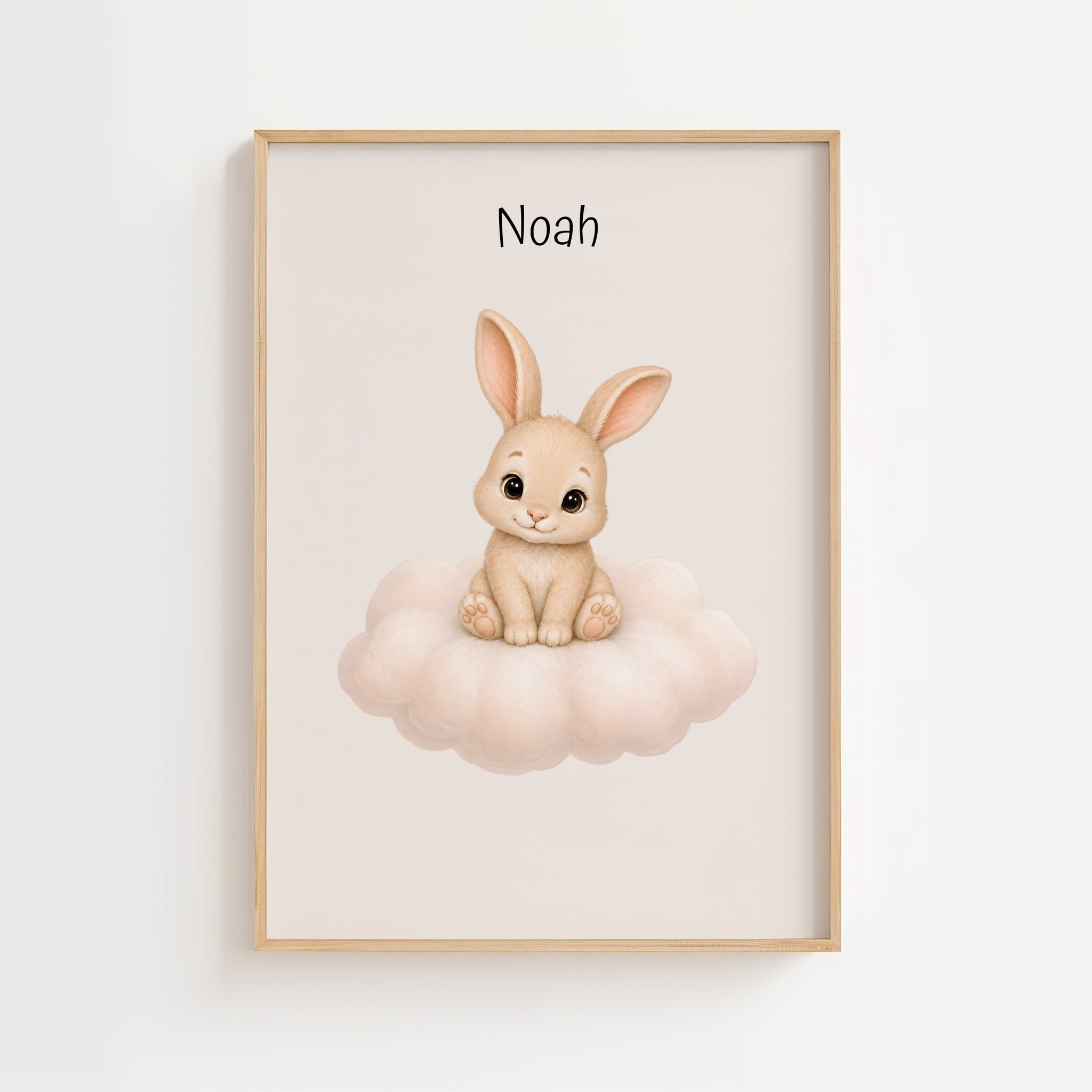Kanin på moln med namn poster