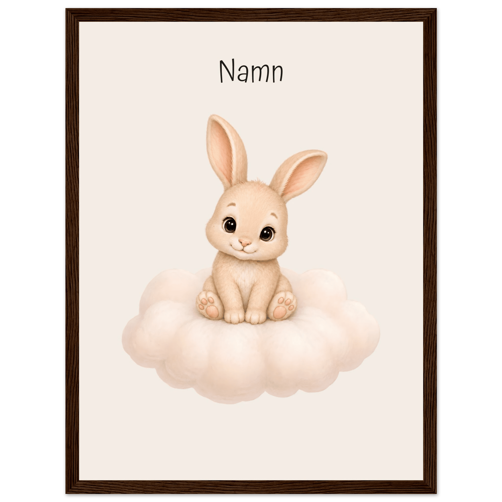 Kanin på moln med namn poster
