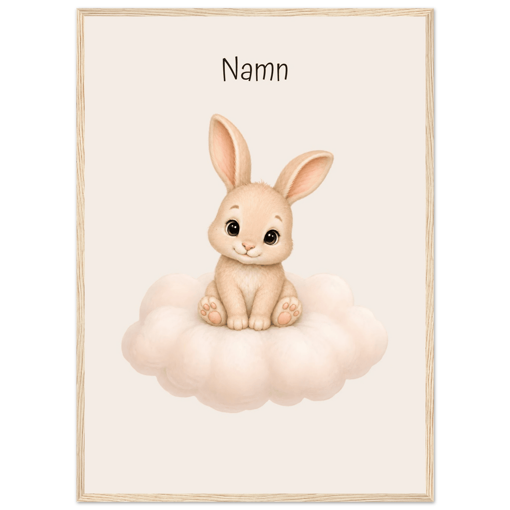 Kanin på moln med namn poster